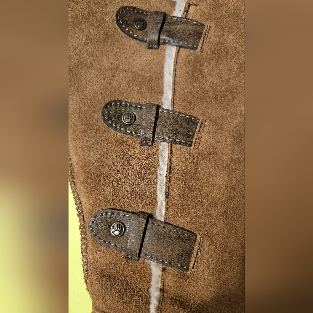 BEARPAW Womens Suede Hayden Winter Wedge Hickory II Boots Size 7 Pre-Owned EUC - Picture 7 of 7